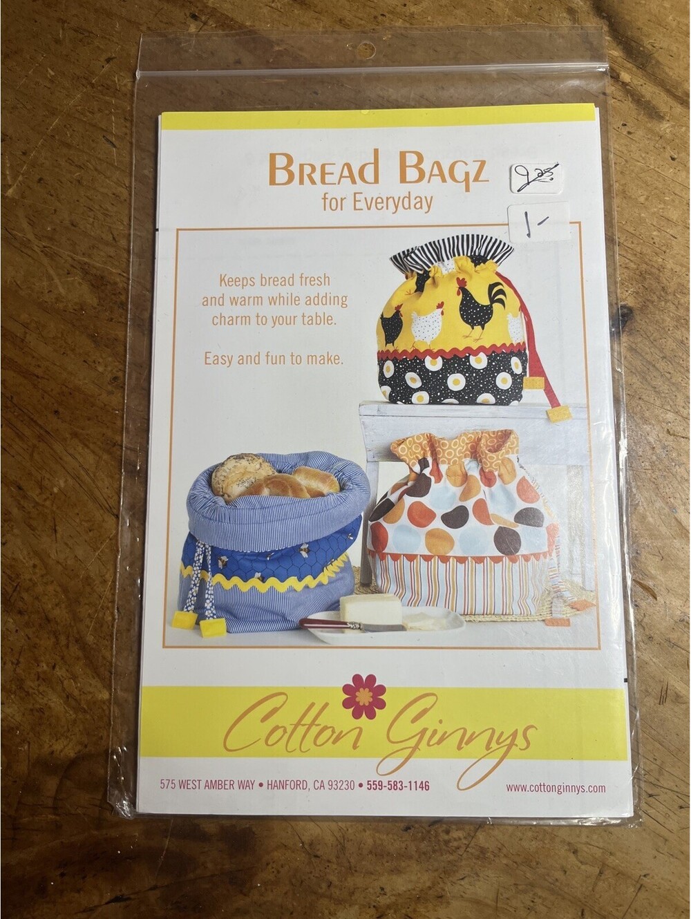 Bread Bags Sewing Pattern Cotton Ginnys